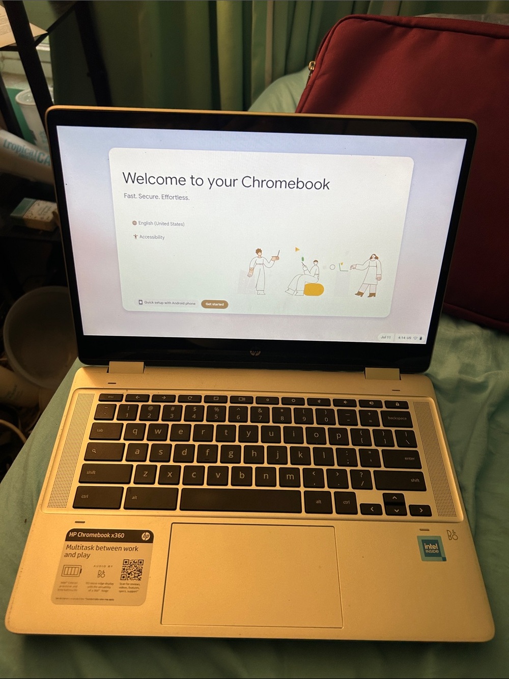 HP Chromebook x360 Convertible Laptop - Champagne Silver